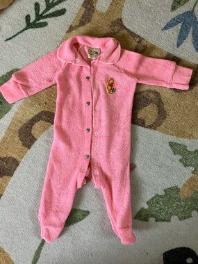 Winnie the Pooh Pink Fleece Footed One-Piece